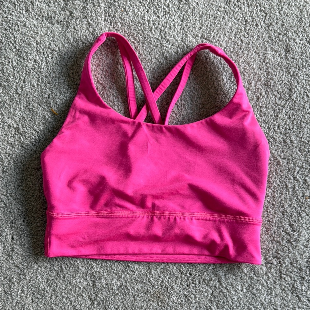 Pink Strappy Sports Bra